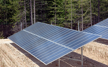 Off grid ground mount solar panels.